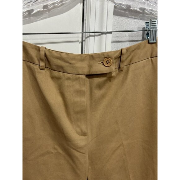 Larry Levine Womens Stretch Khaki Wide Leg Cropped Pants Size 8 - Picture 4 of 8